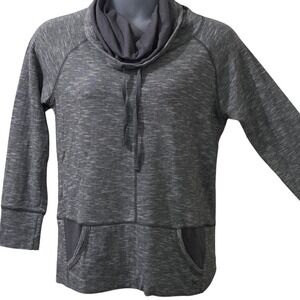 Eddie Bauer Womens Cowl Neck Hoodie Gray Sweatahirt Size L Athleisure Minimalist